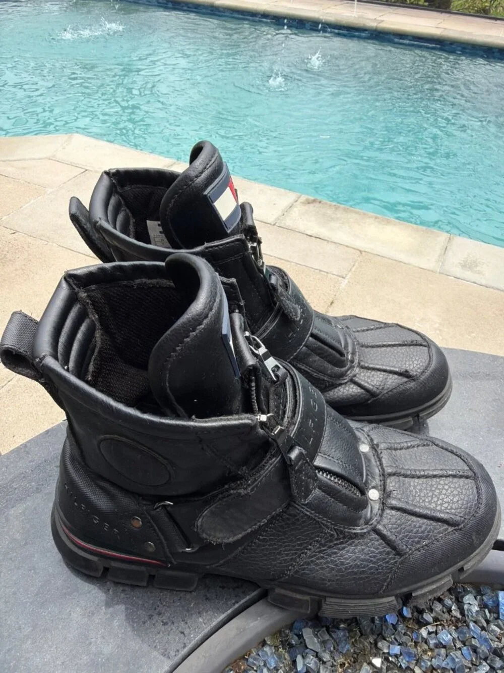 Tommy Hilfiger Men's Black Imperial Zip Boots Size 8